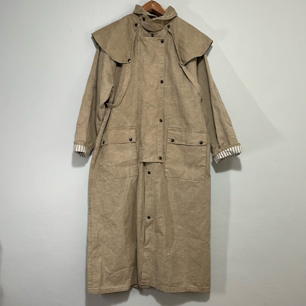 The Australian Outback Collection Men's Natural Duck Canvas Duster Long Coat